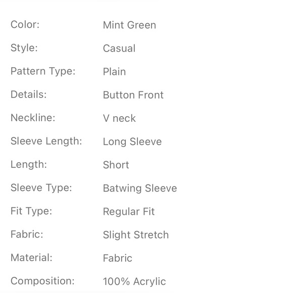 🌷3for$30🌷Mint drop shoulder cardigan - Picture 6 of 6